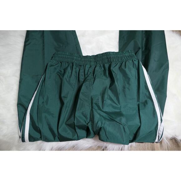 NWT Y2K 90s Rare Adidas Vintage Nylon Forest Green Track Pants Youth Large - Picture 12 of 12